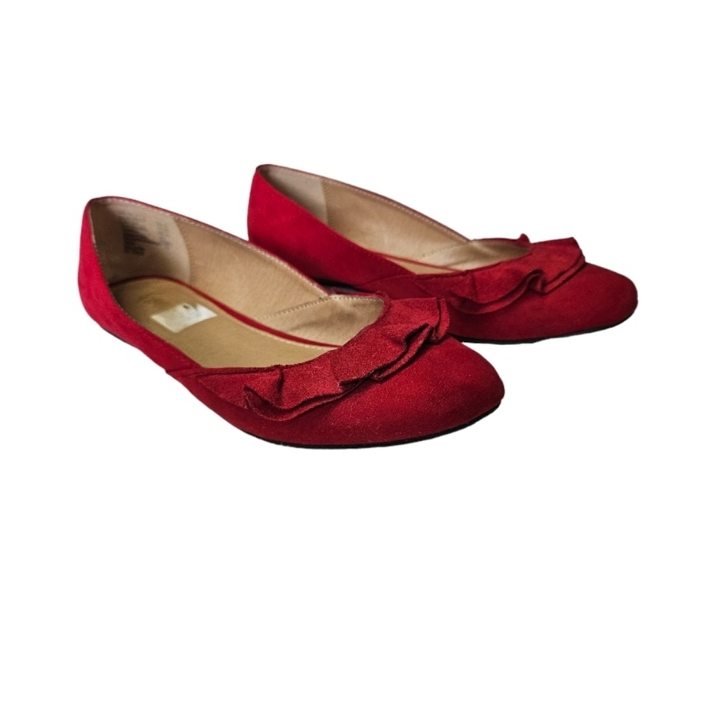 Fioni Red Ballet Flats Sz 7.5